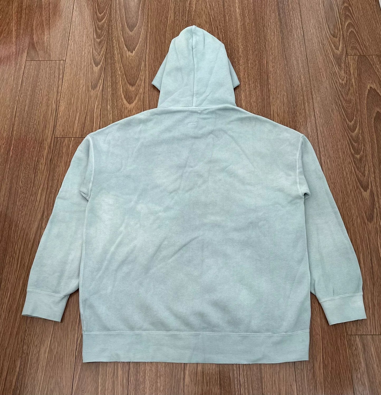 visvim jumbo hoodie uneven dye blue