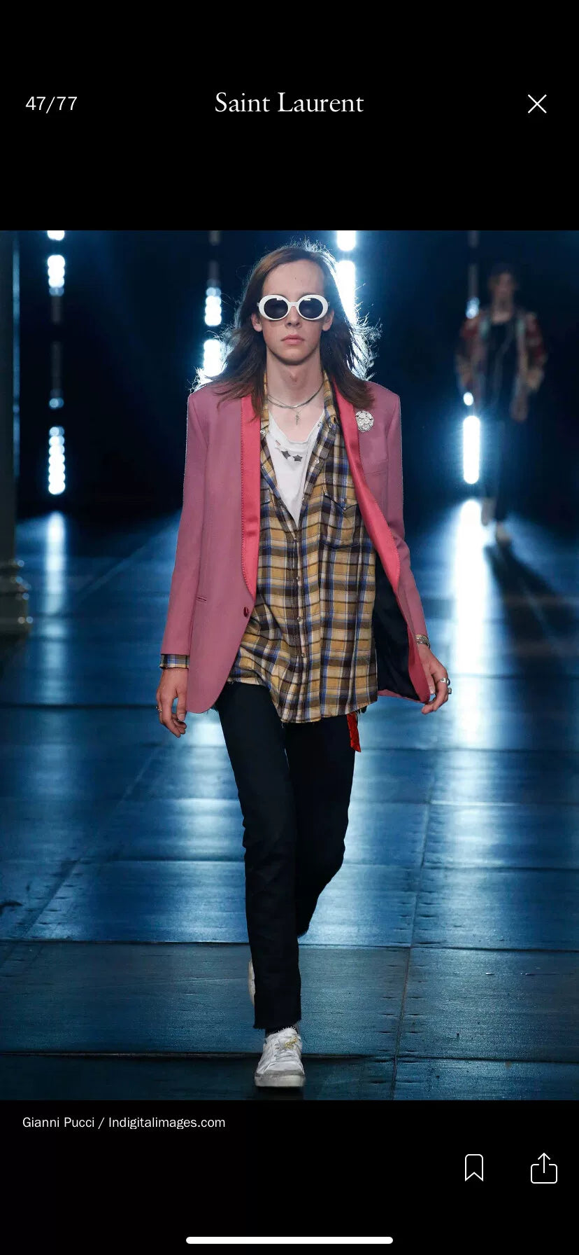 Saint Laurent 2016 Runway Pink Shawl Blazer