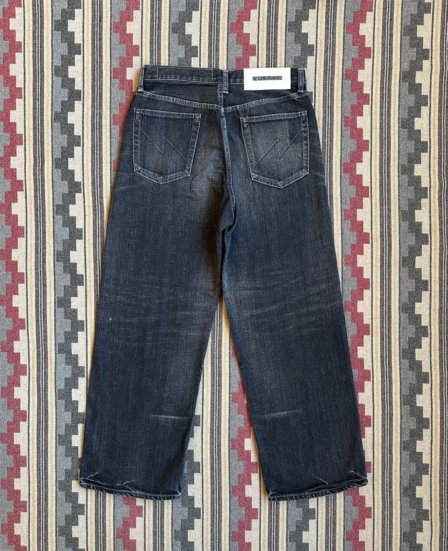 neighborhood washed denim vintage style pants