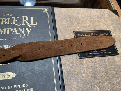 rrl leather woven buckle belt