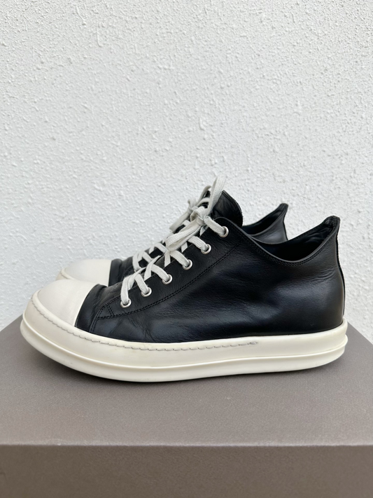 Rick Owens Main Line Black White Leather Low-Top