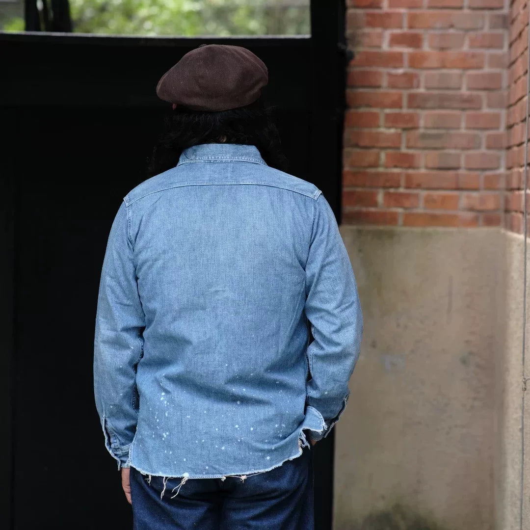 FULLCOUNT 8oz Distressed Denim Work Shirt
