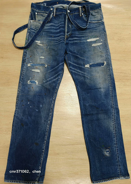 visvim TRAVAILLER BRACES DRY DENIM-7