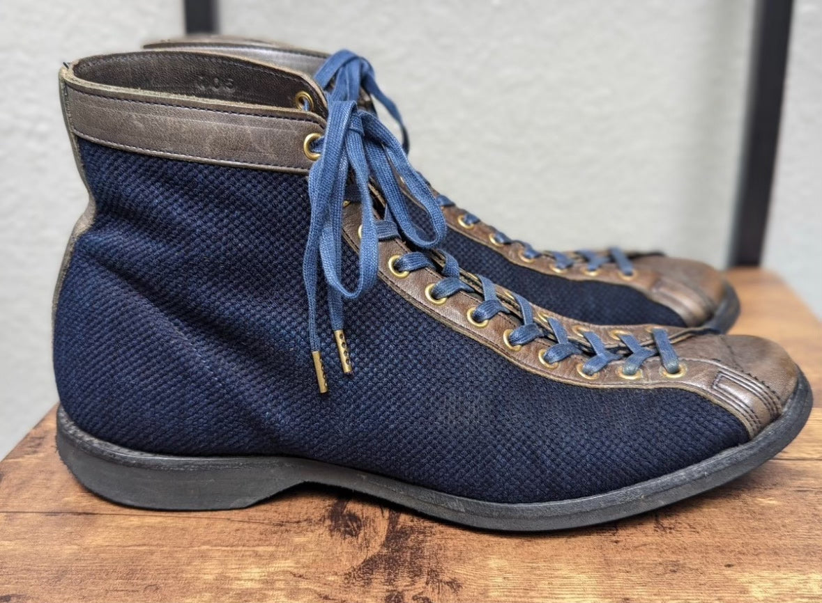 CLINCH x NITEKLUB Indigo Sashiko Boxing Boots