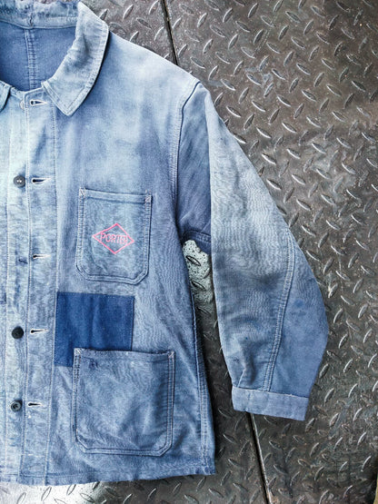 1940s French Moleskin Work Jacket