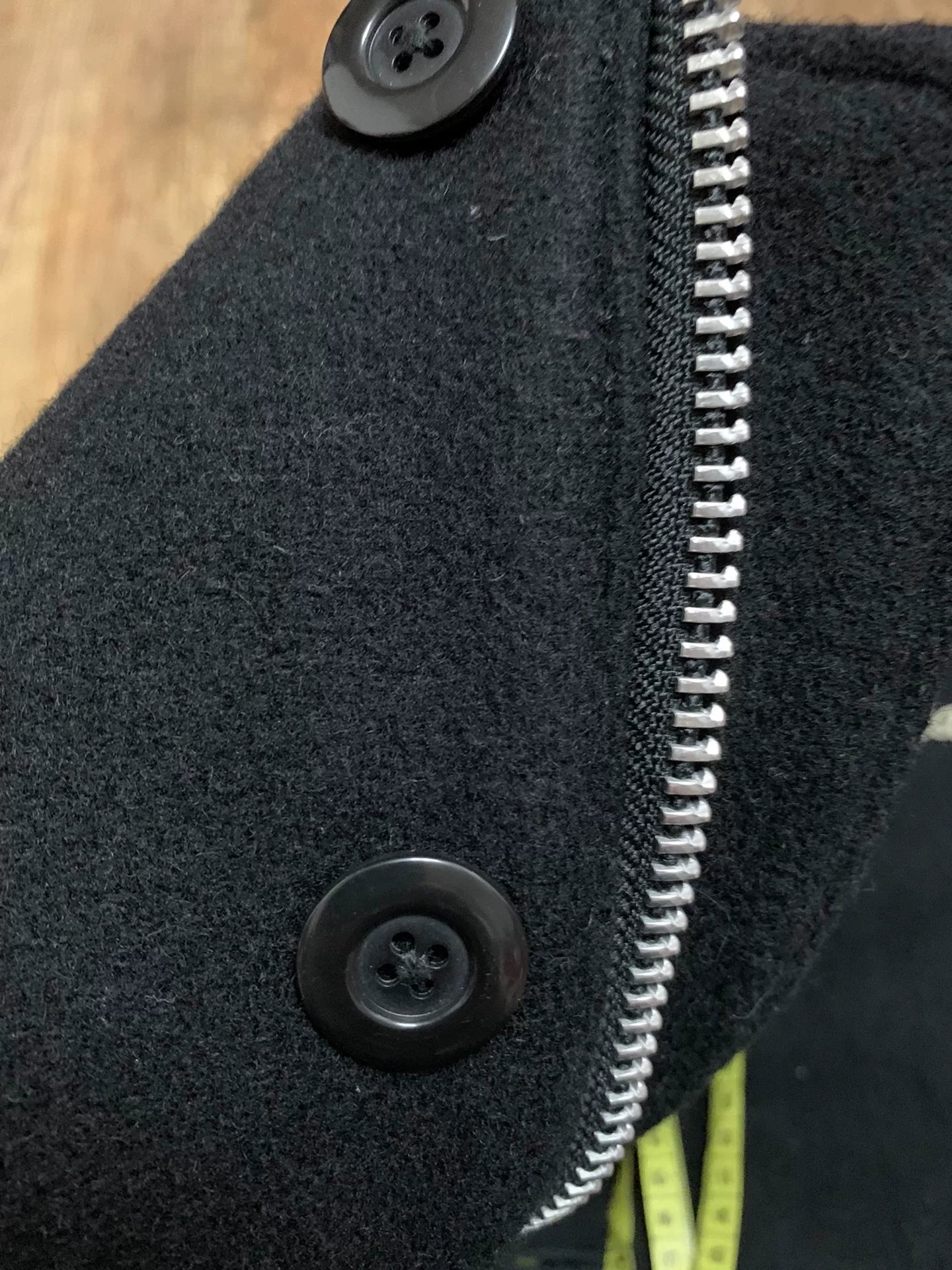 black wool baseball jacket by iron heart