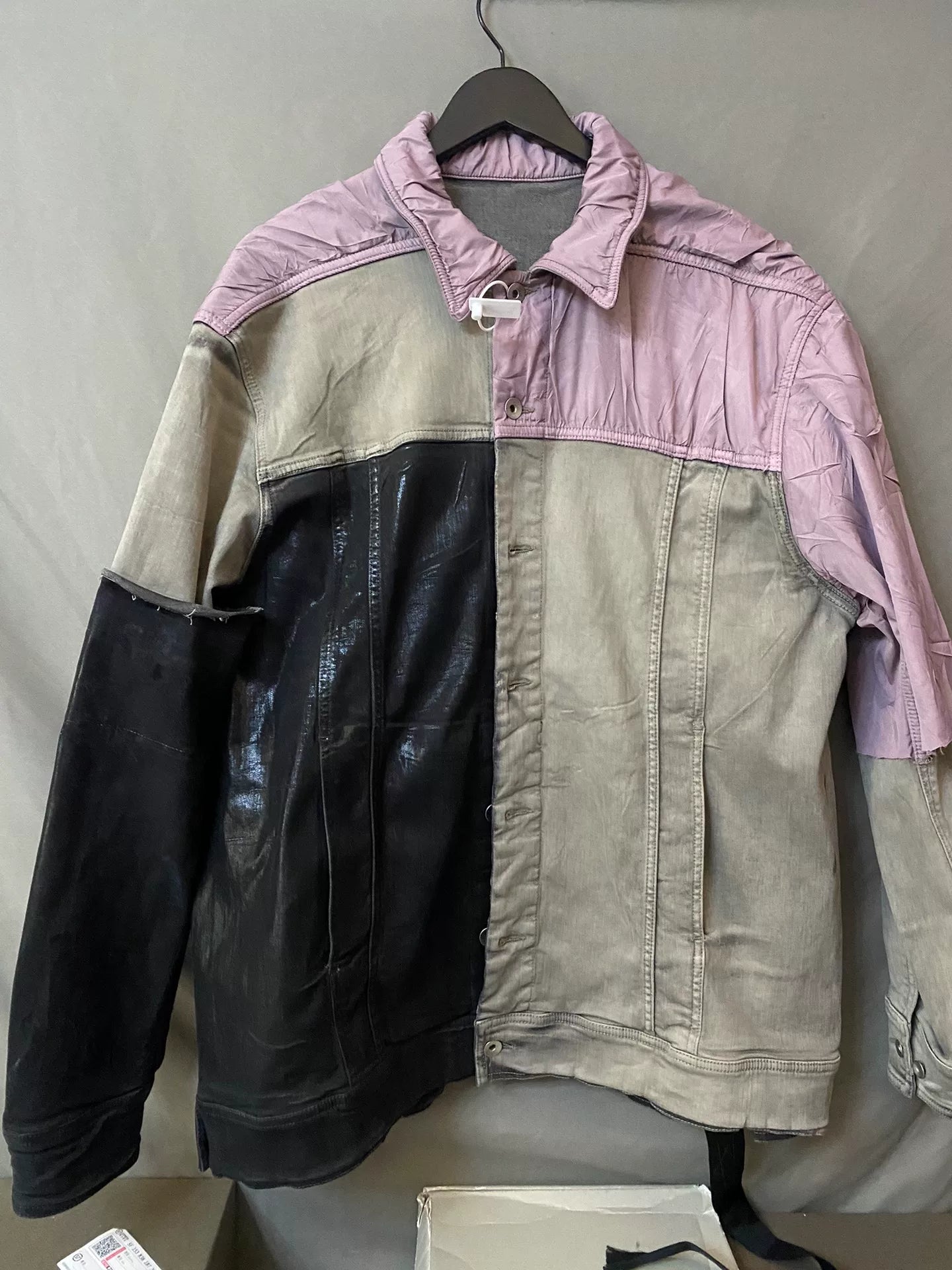 rick owens drkshdw color block long sleeve jacket