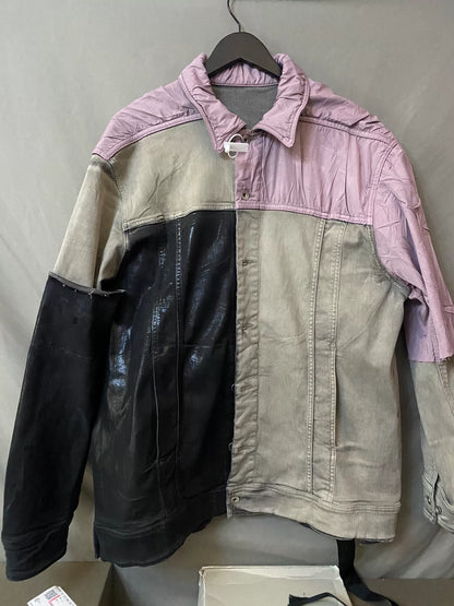 rick owens drkshdw color block long sleeve jacket