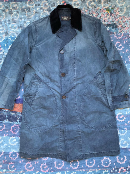 RRL Distressed Corduroy Patchwork Trench