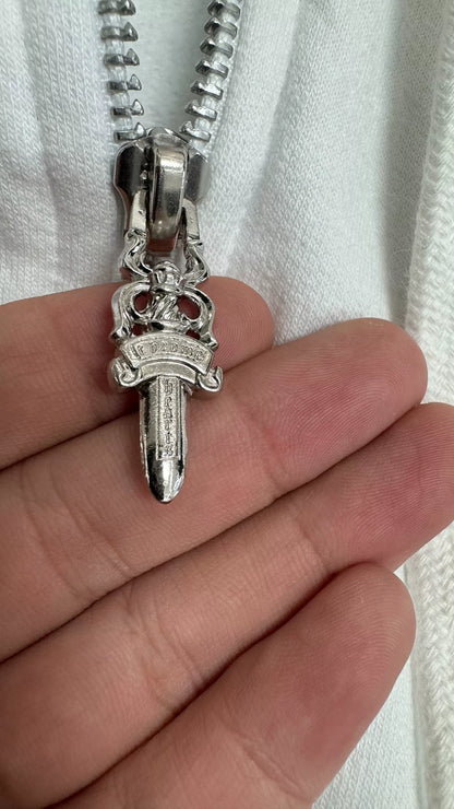 chrome hearts white zip-up hoodie with designs