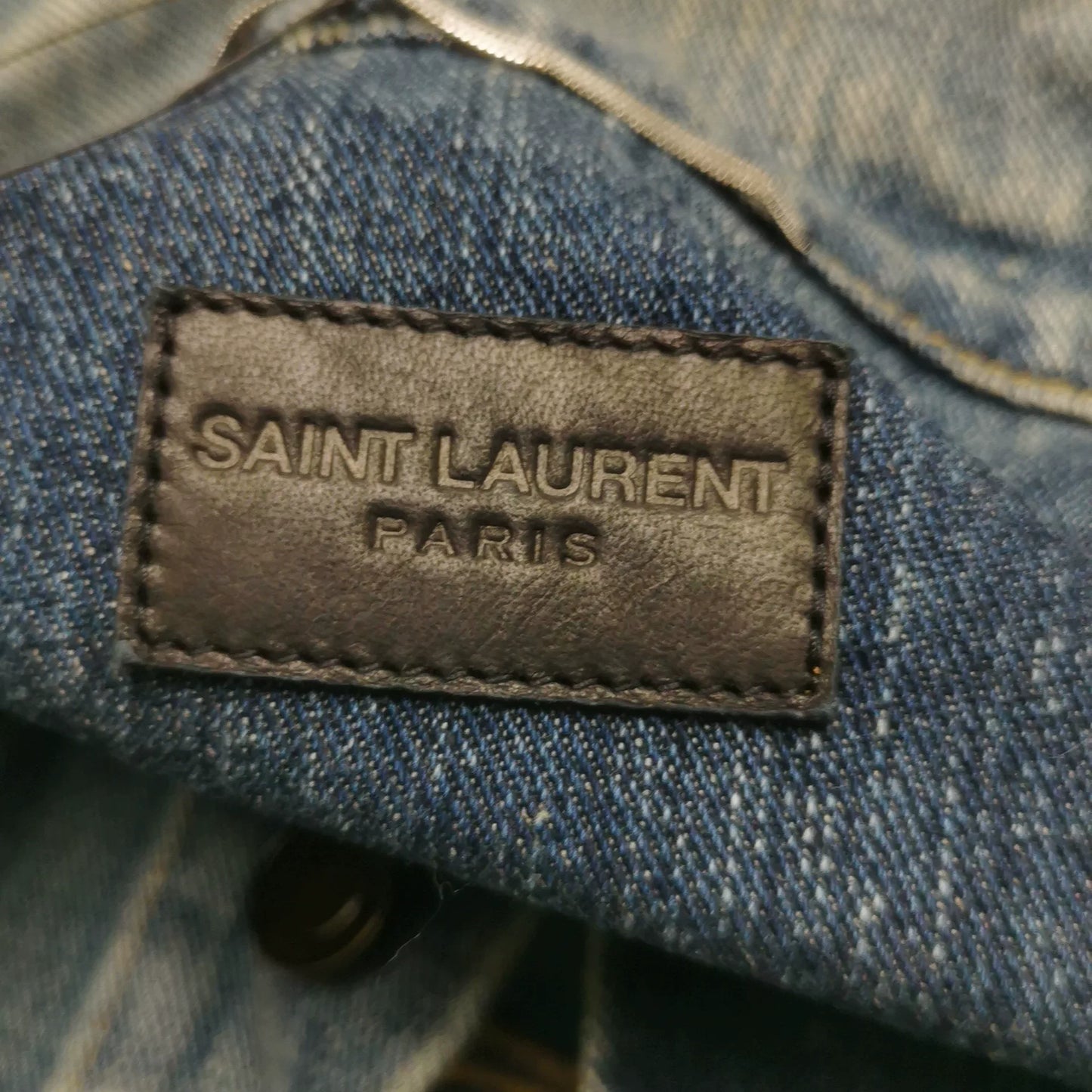 Saint Laurent Shark Embroidery Denim Jacket