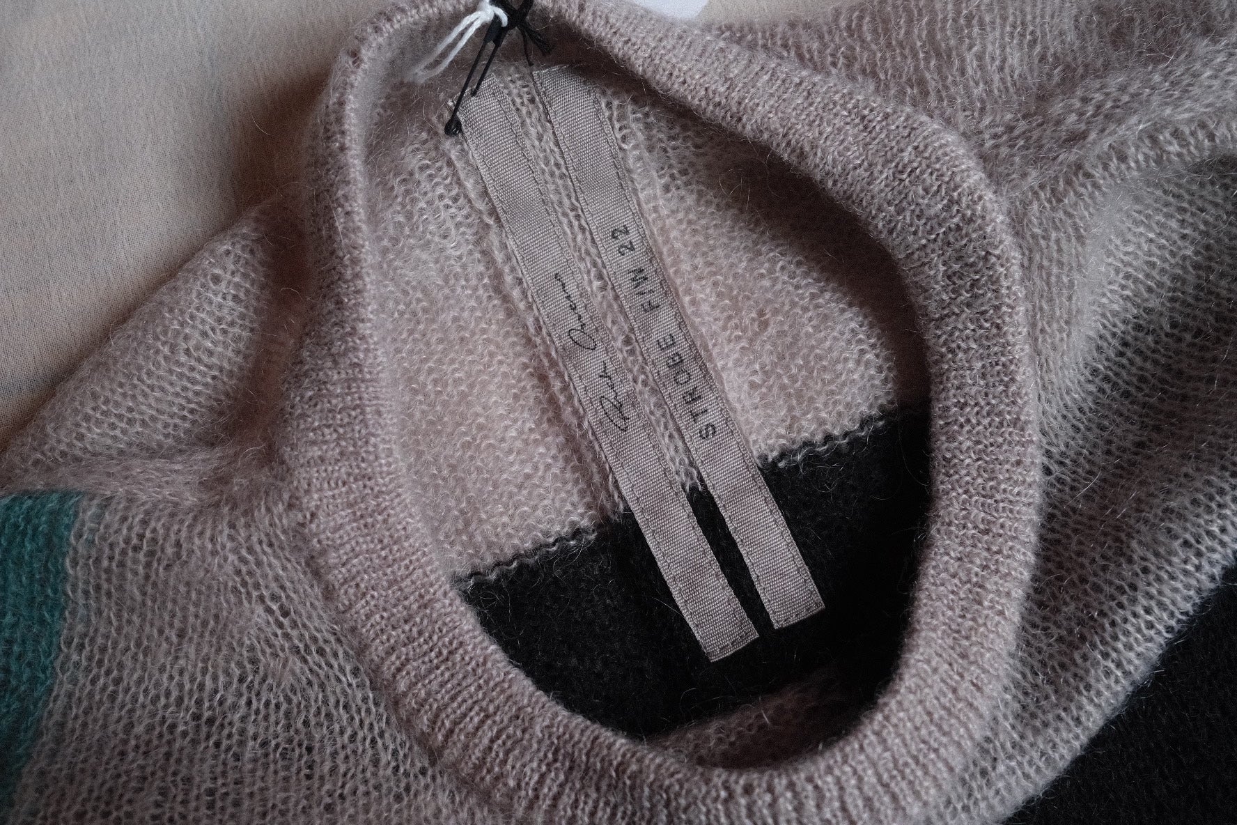Rick Owens Colorblock Mohair Wool Sweater