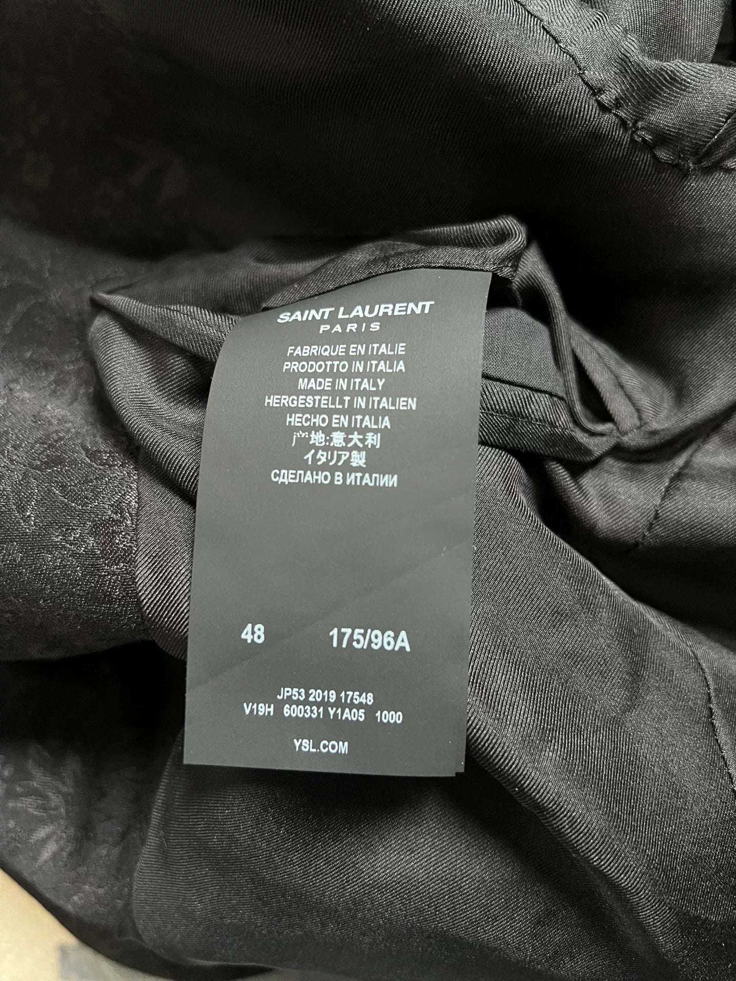 Saint Laurent Black Floral Jacquard Blazer