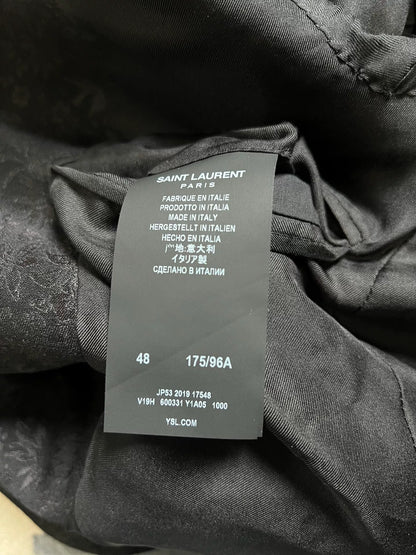 Saint Laurent Black Floral Jacquard Blazer