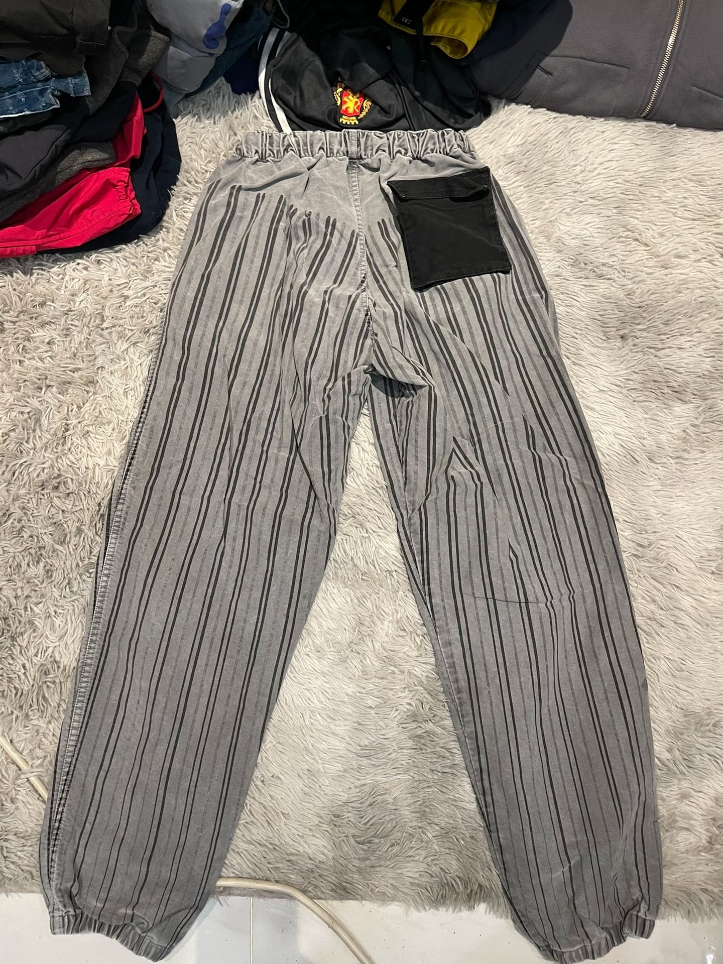 Cav Empt Washed Vintage Gray Striped Pants