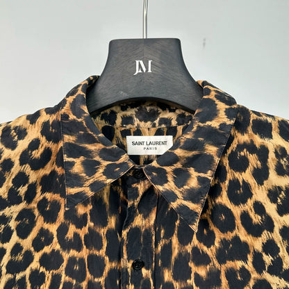 Saint Laurent SS24 Silk Leopard Print Shirt