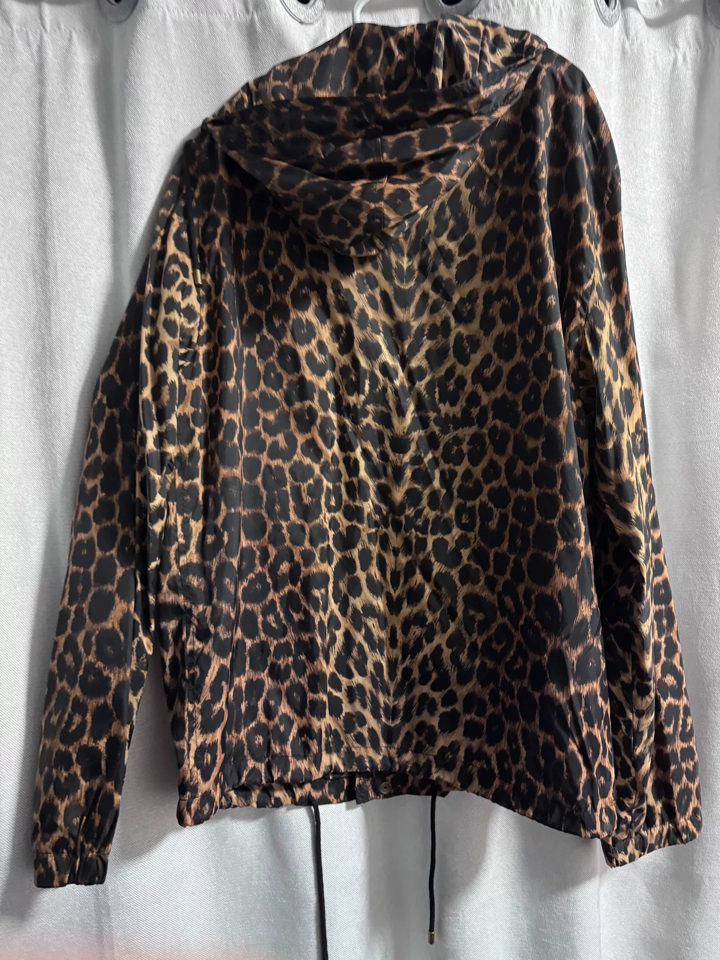 SAINT LAURENT Leopard Print Hooded Jacket