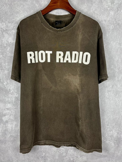 vintage riot radio sun faded archive tee