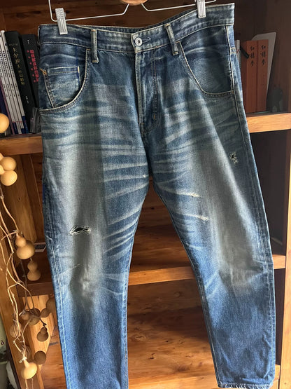 vanquish fragment distressed blue denim jeans