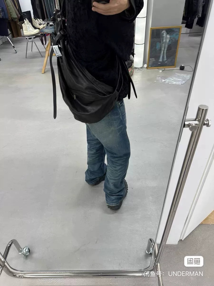 Yohji Yamamoto Pour Homme Leather Hobo Bag