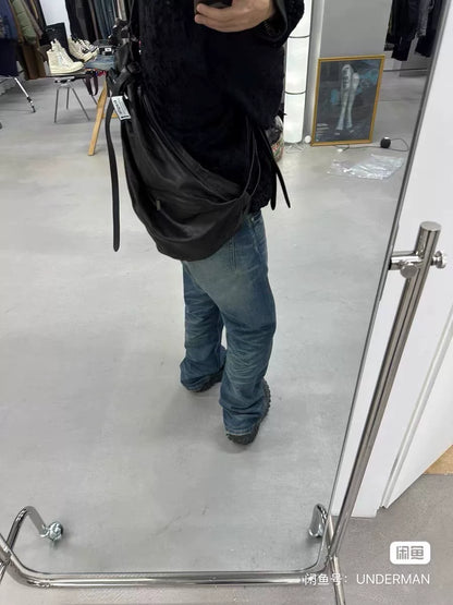 Yohji Yamamoto Pour Homme Leather Hobo Bag
