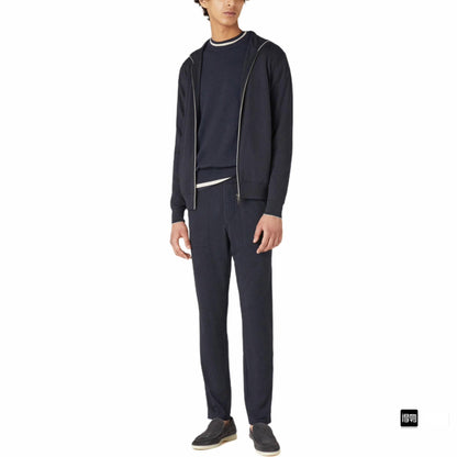 LORO PIANA Solid Hooded Zip Jacket