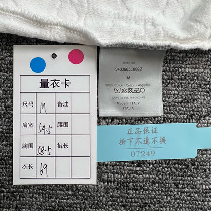 Dior Logo Print White Short Sleeve