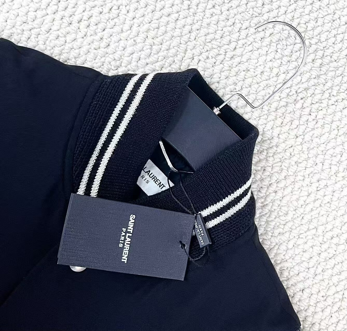 black and white striped baseball jacket