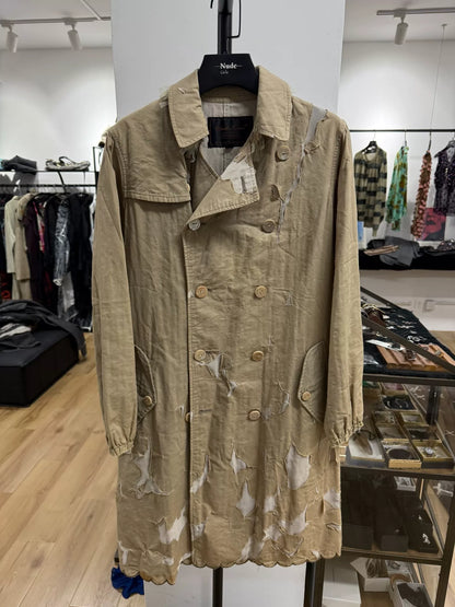 UNDERCOVER Distressed Trench Coat in Beige