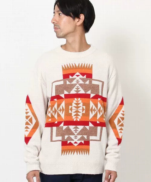 pendleton wool blend patterned pullover sweater