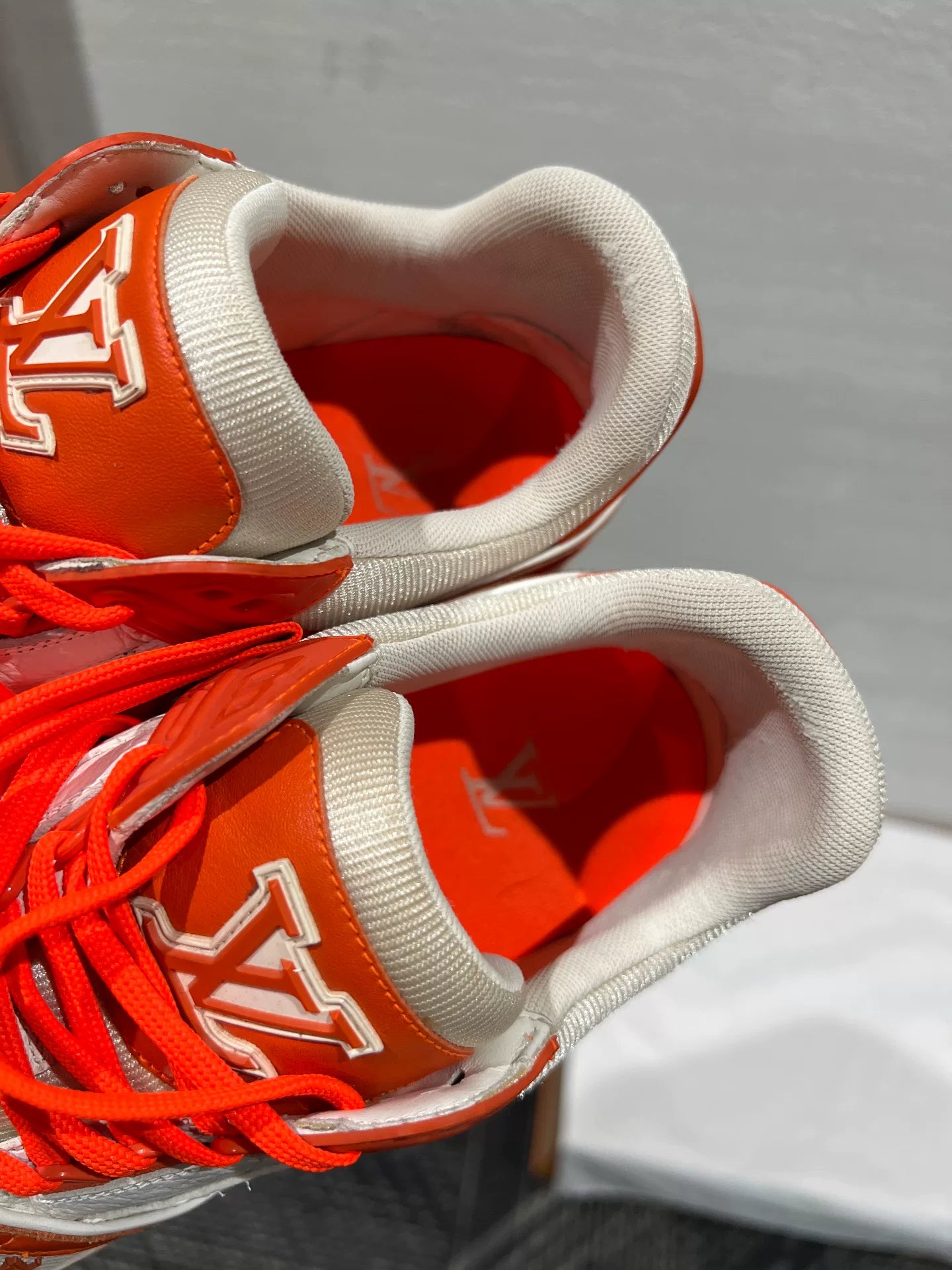 Louis Vuitton Orange and White Trainers