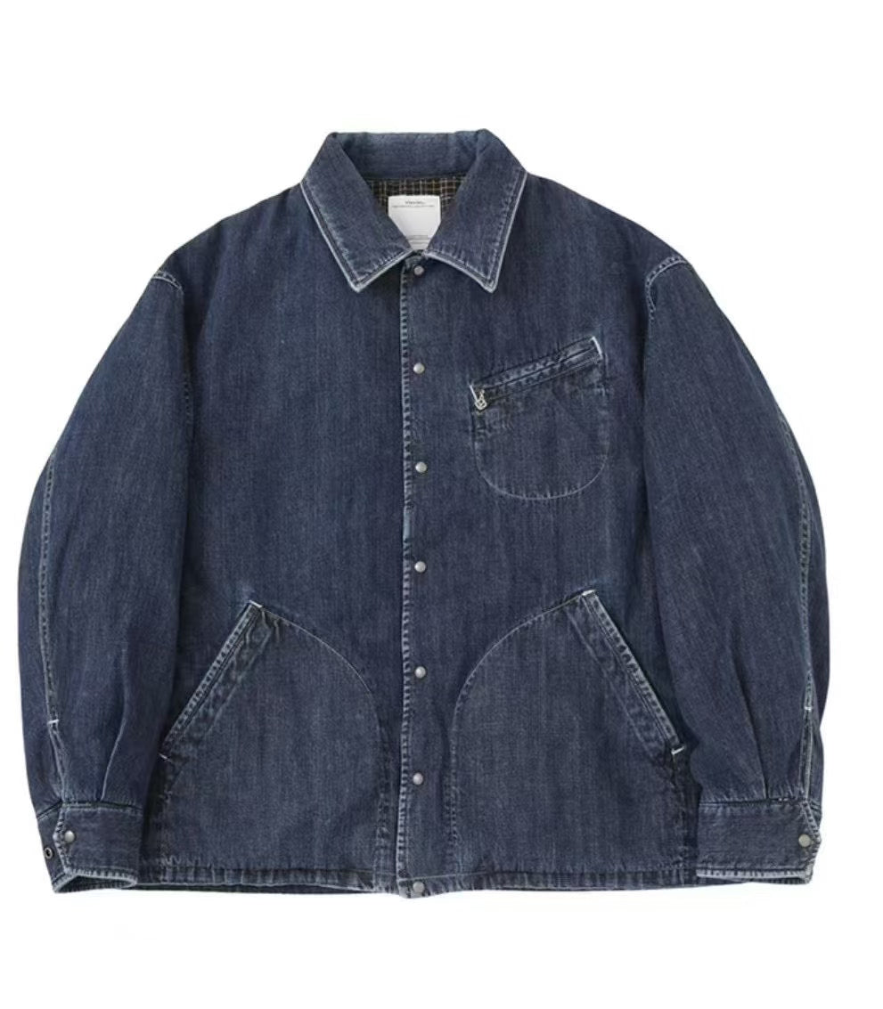 visvim SS COACH DOWN COVERALL DMGD Indigo