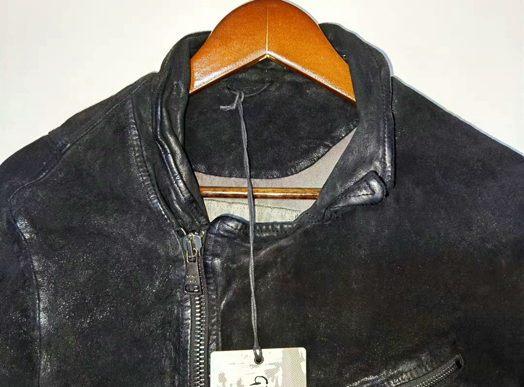 Giorgio Brato Distressed Goatskin Leather Jacket