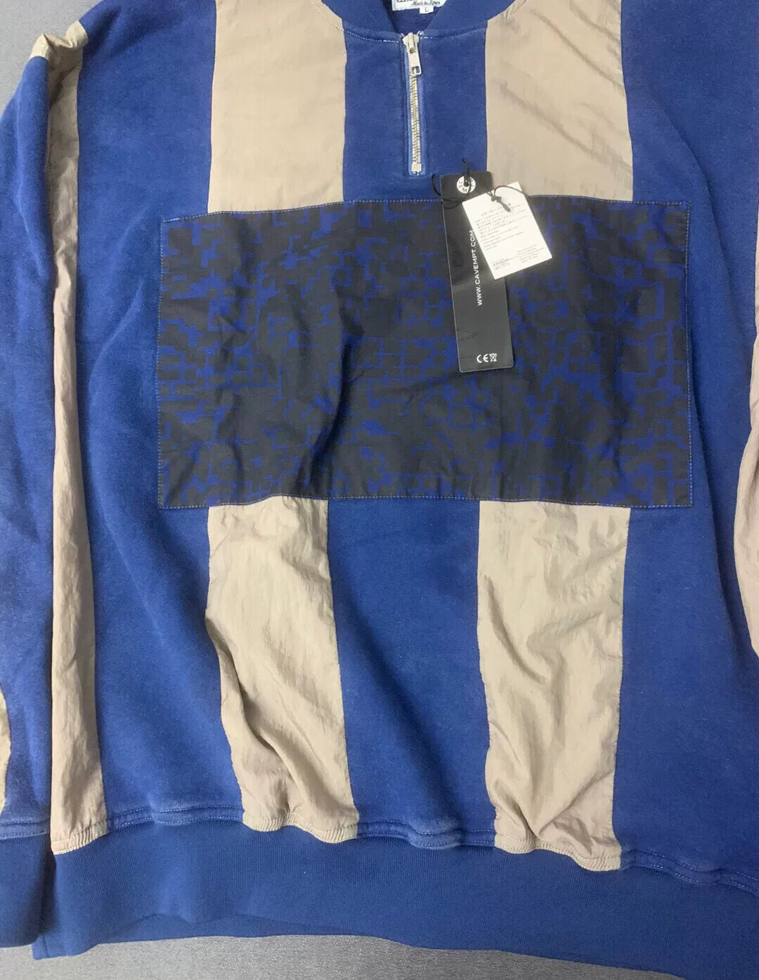 cavempt stripe half zip pullover sweatshirt