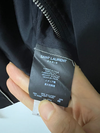 Saint Laurent Paris Black Bomber Jacket