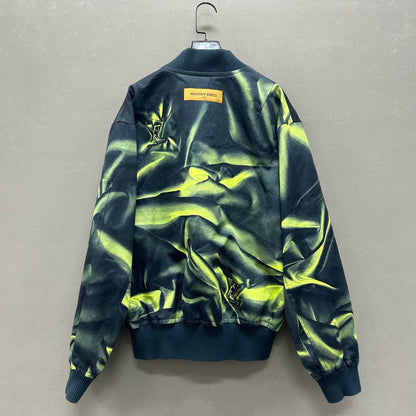 louis vuitton logo print jacket in green