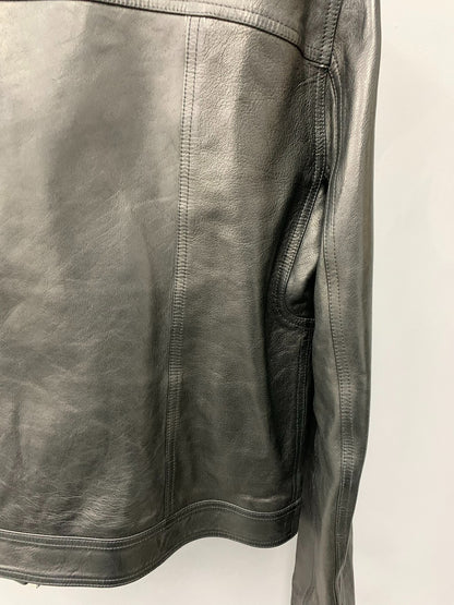 rick owens black leather motorcycle jacket