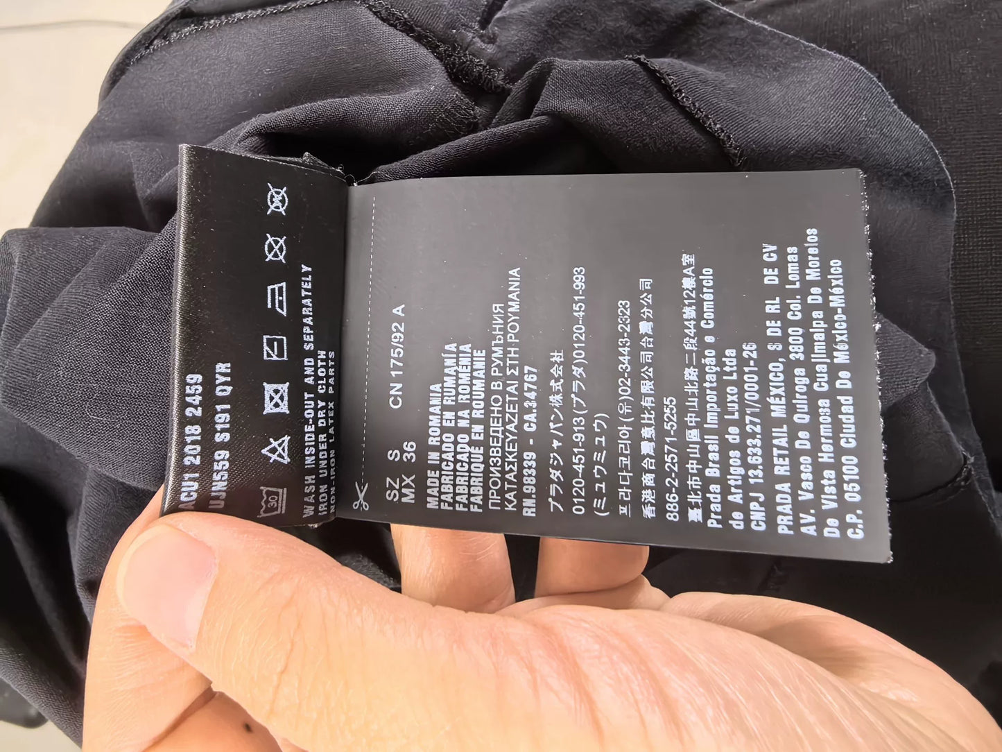 Prada Black Triangle Logo Polo Shirt