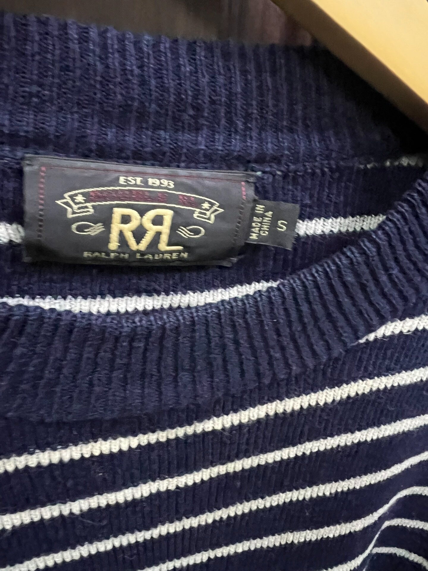 striped navy sweater by RRL