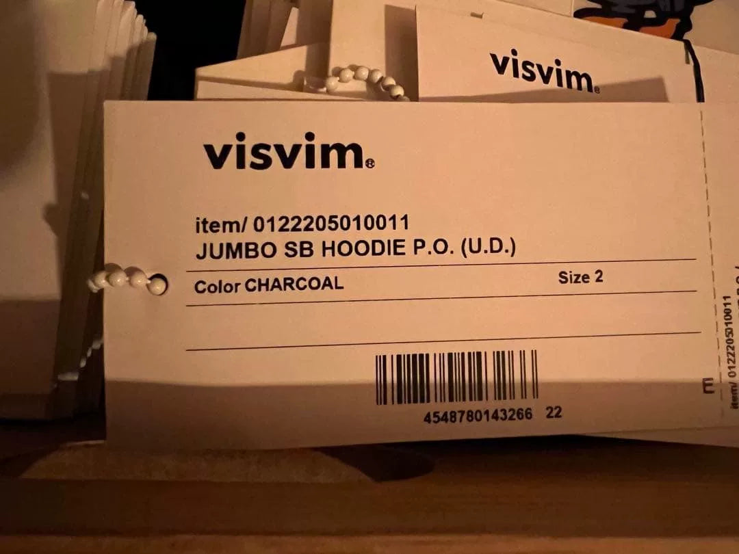 visvim JUMBO SB HOODIE CHARCOAL