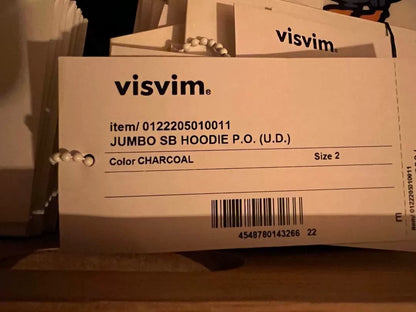 visvim JUMBO SB HOODIE CHARCOAL