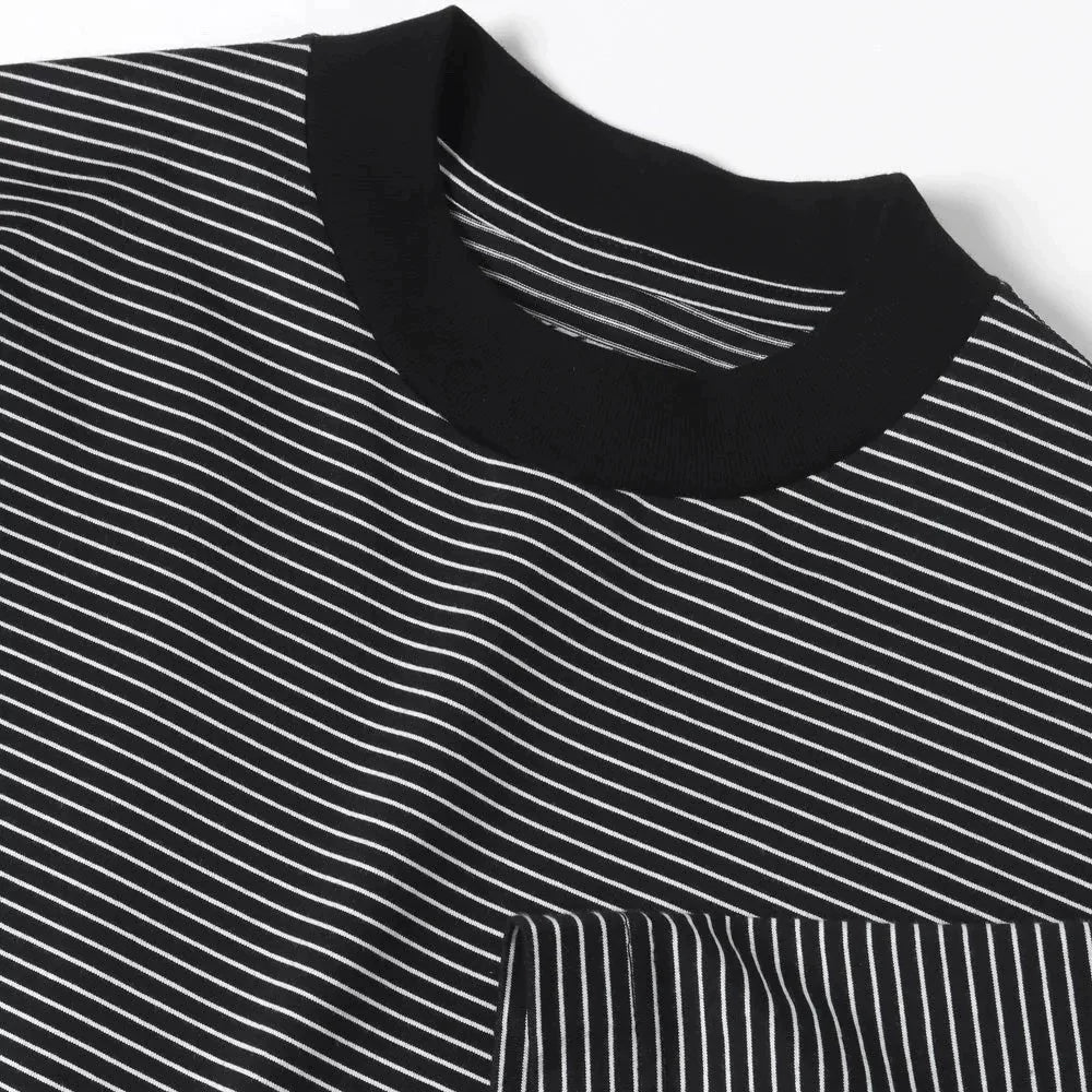 IS-NESS Balloon Border Sleeve Striped T-shirt
