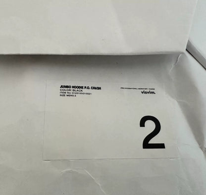 visvim jumbo hoodie p.o. crash black