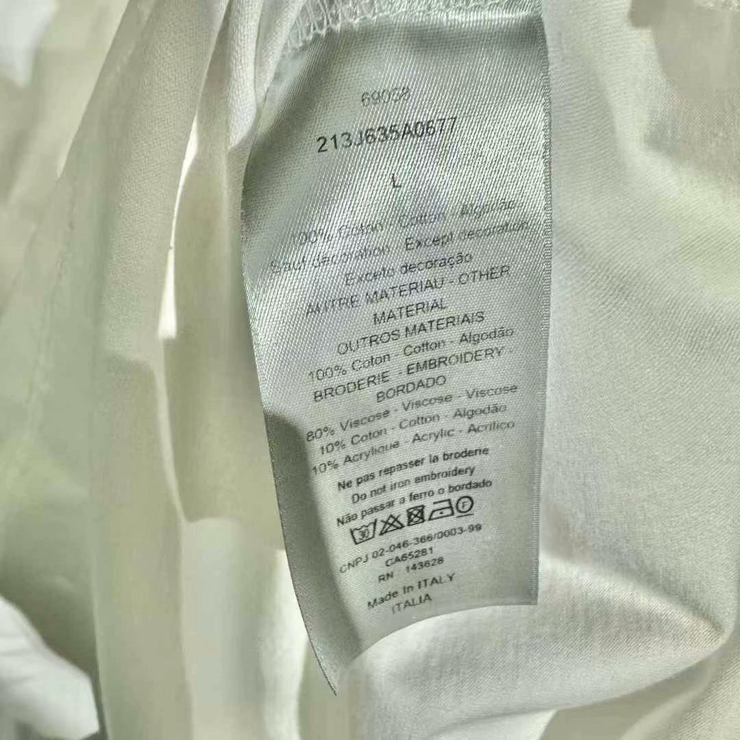 dior atelier embroidered slogan short sleeve shirt