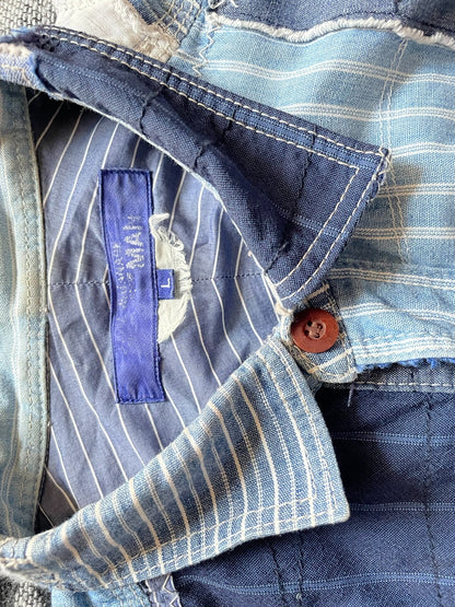 junya watanabe patchwork denim shirt