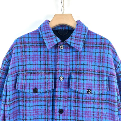 Louis Vuitton Blue Flannel Plaid Jacket 48