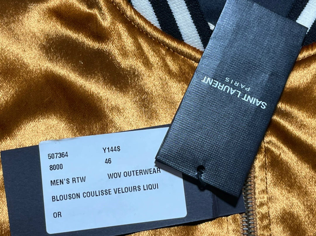 saint laurent velvet cotton bomber jacket