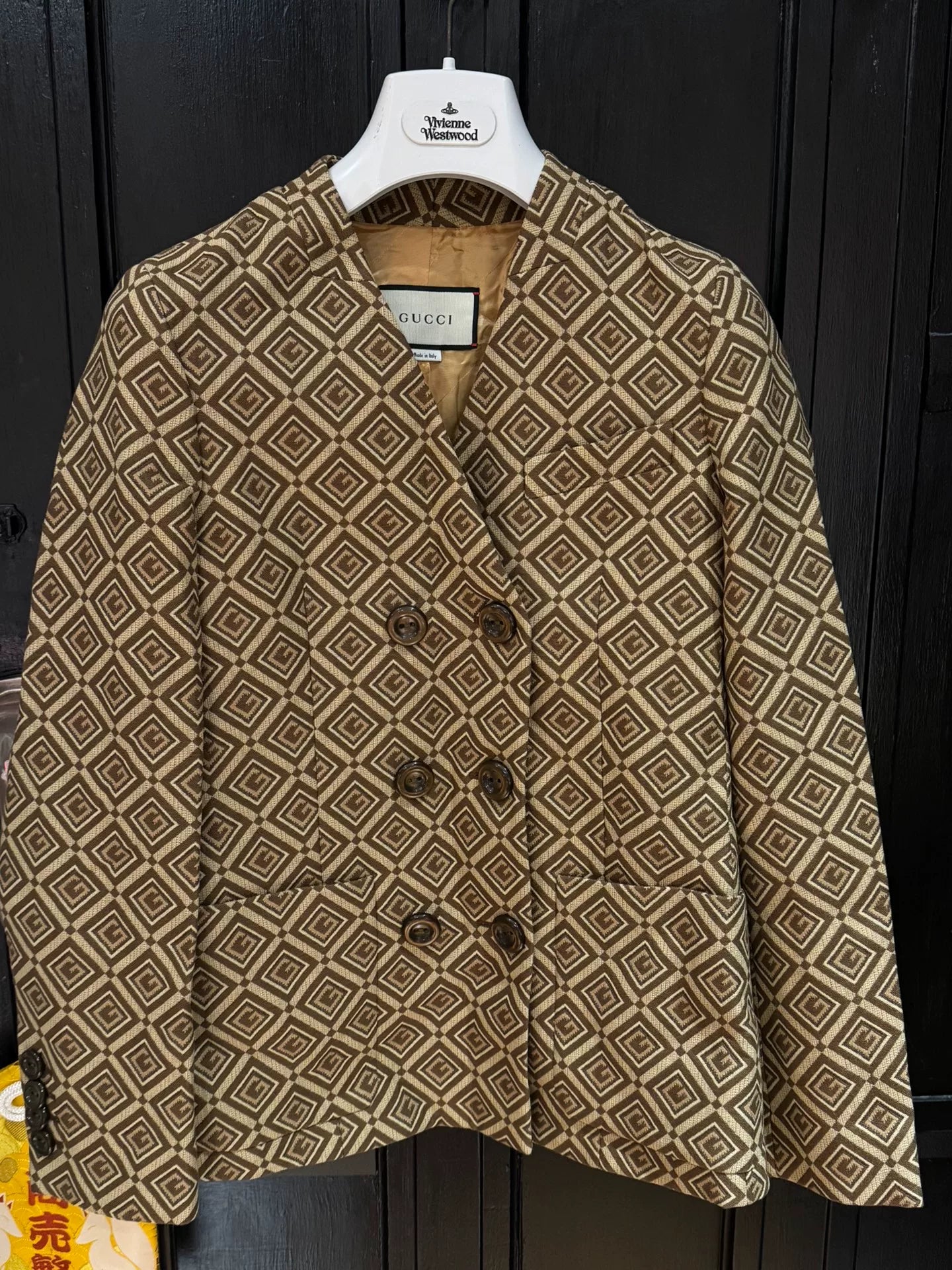 Gucci 1961 Full Print Letter Suit Jacket