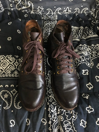 visvim brigadier boots in dark brown