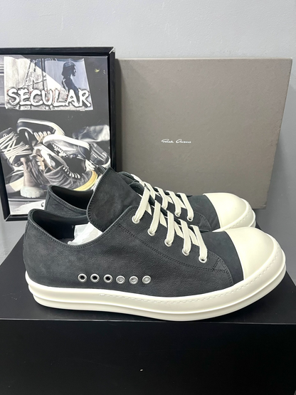 Rick Owens 26SS Washed Cowhide Low-Top Sneakers